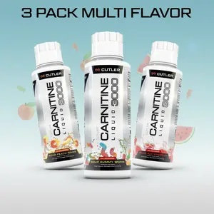 Cutler Nutrition 3 Pack Multi Flavor Carnitine Liquid 3000 Sport Energy Beverage Variety Pack US Edition for Athletes