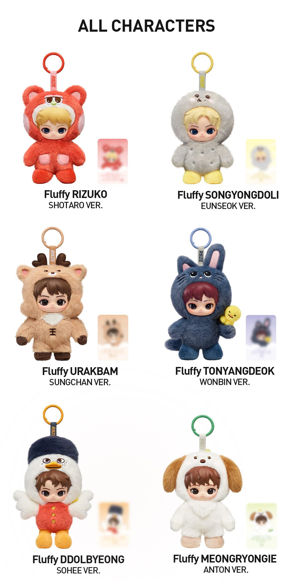 [POP NOW] POP MART RIIZE Fluffy Club Series Vinyl Plush Doll Pendant Blind Box Keychain