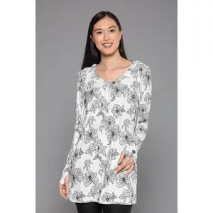 Women's Seacoast Swim Cover-Up Dress | White/Black Perfect Peony