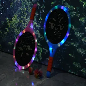 Luminous elastic racket Luminous outdoor sports  fun suction cup Throwing and catching ball Double parent-child interactive toy ball