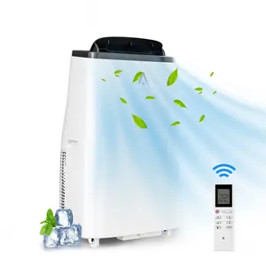 14000 BTU Portable Air Conditioner for Rooms up to 750 Sq.Ft - 3-in-1 Cooling, Fan & Dehumidifier - Quiet Operation - LED Display - Remote Control - 24H Timer - Energy Efficient - Mobile AC with All-purpose Casters - Window Kit