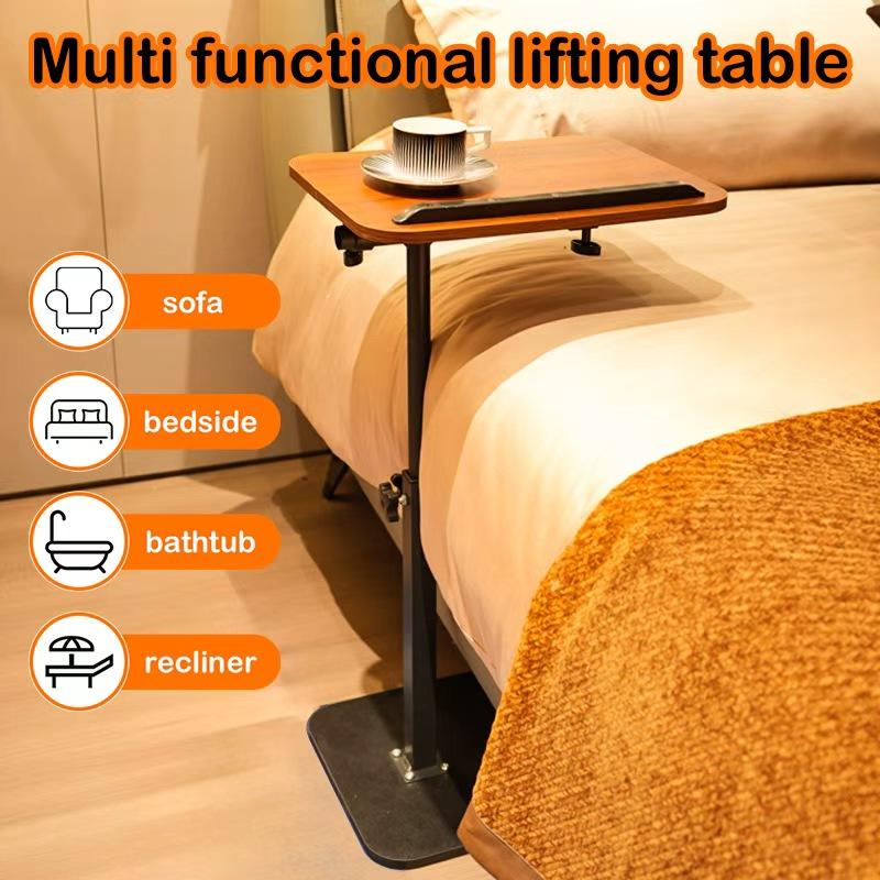 Adjustable Multi-Functional Side Table with 360 Degree Rotation Coffee RV Desk Perfect for RVs Bedrooms and Living Rooms