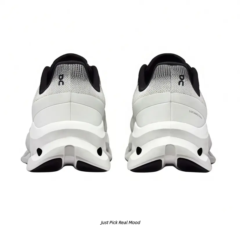 White Gradient Black Hollow Thick Sole Sneakers Lightweight Comfort Walking Shoes Unisex
