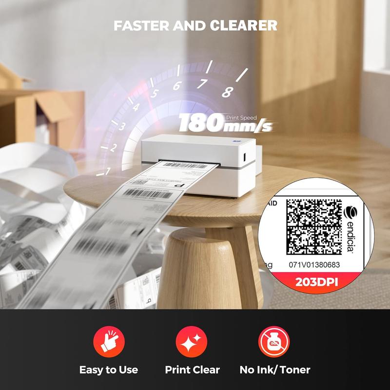 MUNBYN Bluetooth Thermal Label Printer, 130B Wireless 4x6