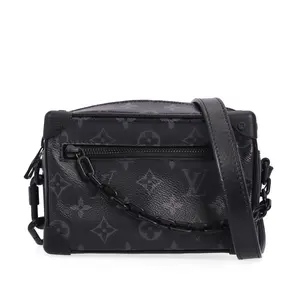 Pre-owned Louis Vuitton Coated Canvas Crossbody Bag Soft Trunk Black Monogram Eclipse 67549703 hz