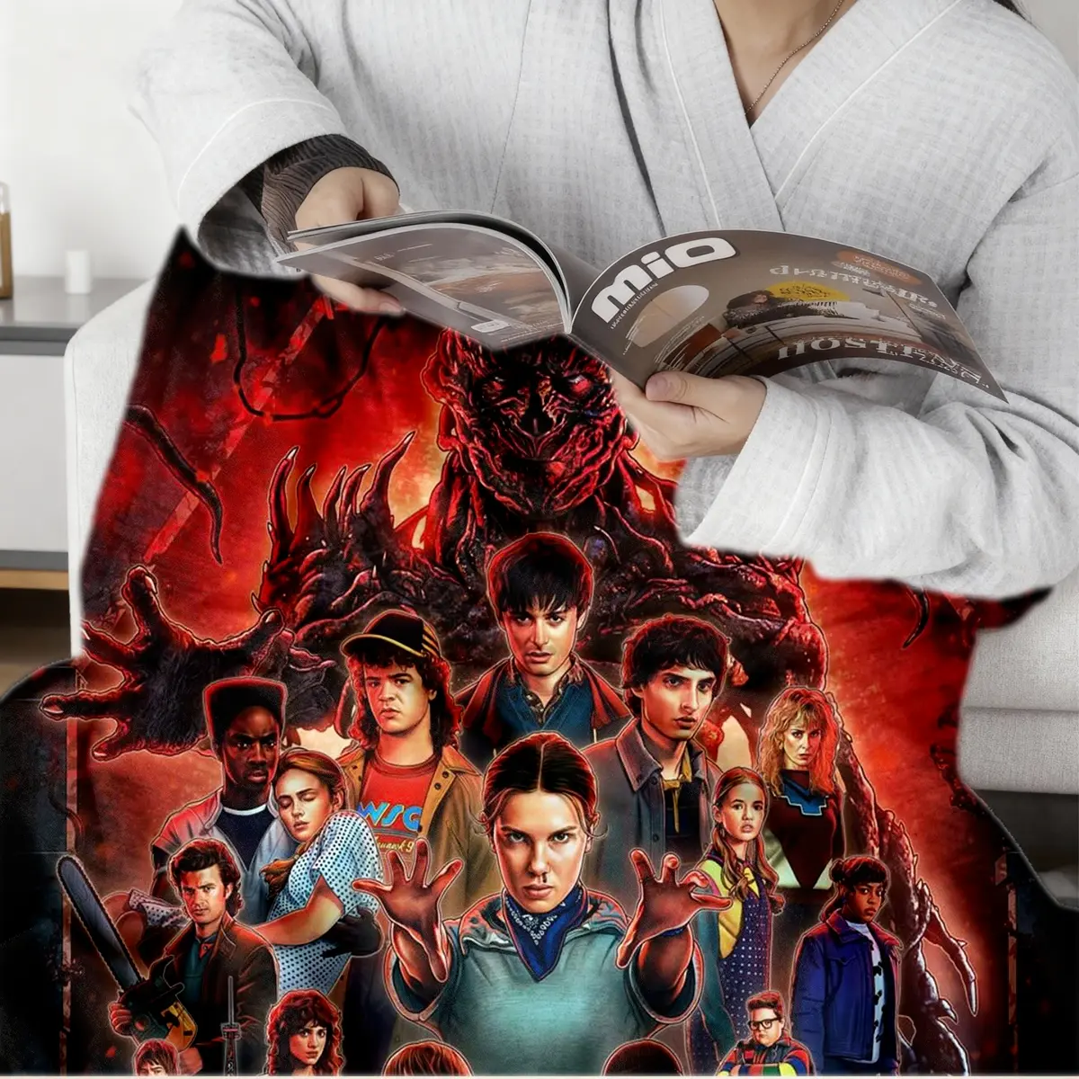 Stranger Things Season 5 Dark Mirror Theme Flannel Bedroom Blanket