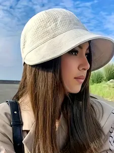 Women's Adjustable Wide Brim Hat, Lightweight Breathable, Suitable for All Seasons, Foldable Dual Face Design, Perfect for Daily Use