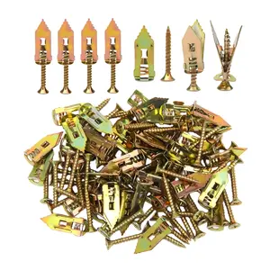 [No Drilling Required] 400 Heavy-Duty Self-Drilling Galvanized Gypsum Board Anchor Bolts, Quick Installation, Home Renovation Accessories, Self-Tapping Gypsum Board Expansion Screws