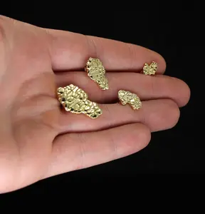 Nugget Design Studs Push Back Earrings 14k Hip Hop Jewelry
