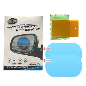 Car Rearview Mirror Anti-Fog Film - Waterproof Rainproof Protective Film, Universal Static Vinyl Sticker, Anti-Fog Membrane for Car Mirror & Window, Blind Spot & Angle View Protection, Easy to Install Car Body Accessory