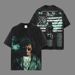 Smoke YoungBoy Make America Slime Again Tour Date 100% Cotton Acid Wash T-Shirt, Masa Tour Merch, Team Lil Top Shirt Streetwear Y2k Shirt Rap Fan Merch