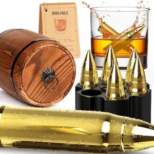 Whiskey Stones Gifts Set for Men Dad Him, Reusable Stainless Steel Ice Cubes for Drinking, Fathers Day Anniversary Birthday Gifts for Husband Boyfriend Brother, Bourbon Man Cave Cool Stuff