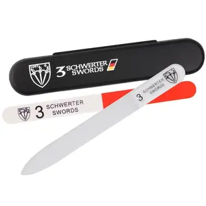 Brand Quality Clear Double Sided Glass Nail File for Women & Girls, Perfect for Natural Fake Gel Artificial Acrylic fingernail, incl. Nail Buffer & Tube case for Travel (313)