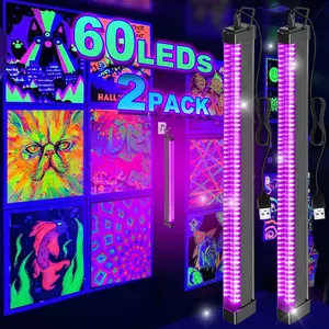 UV LED Light, 2 Counts USB UV LED Light with Switch, Party Light Stage Light for Halloween/Christmas/Valentine's Day Club Party Disco, Led Lights Strips
