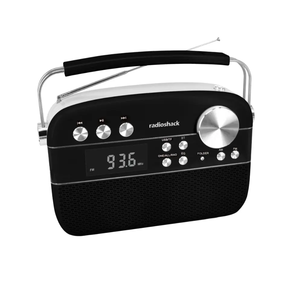 RadioShack AM/FM 2-Band Vintage Radio with Bluetooth and USB/TF Ports – 1202265