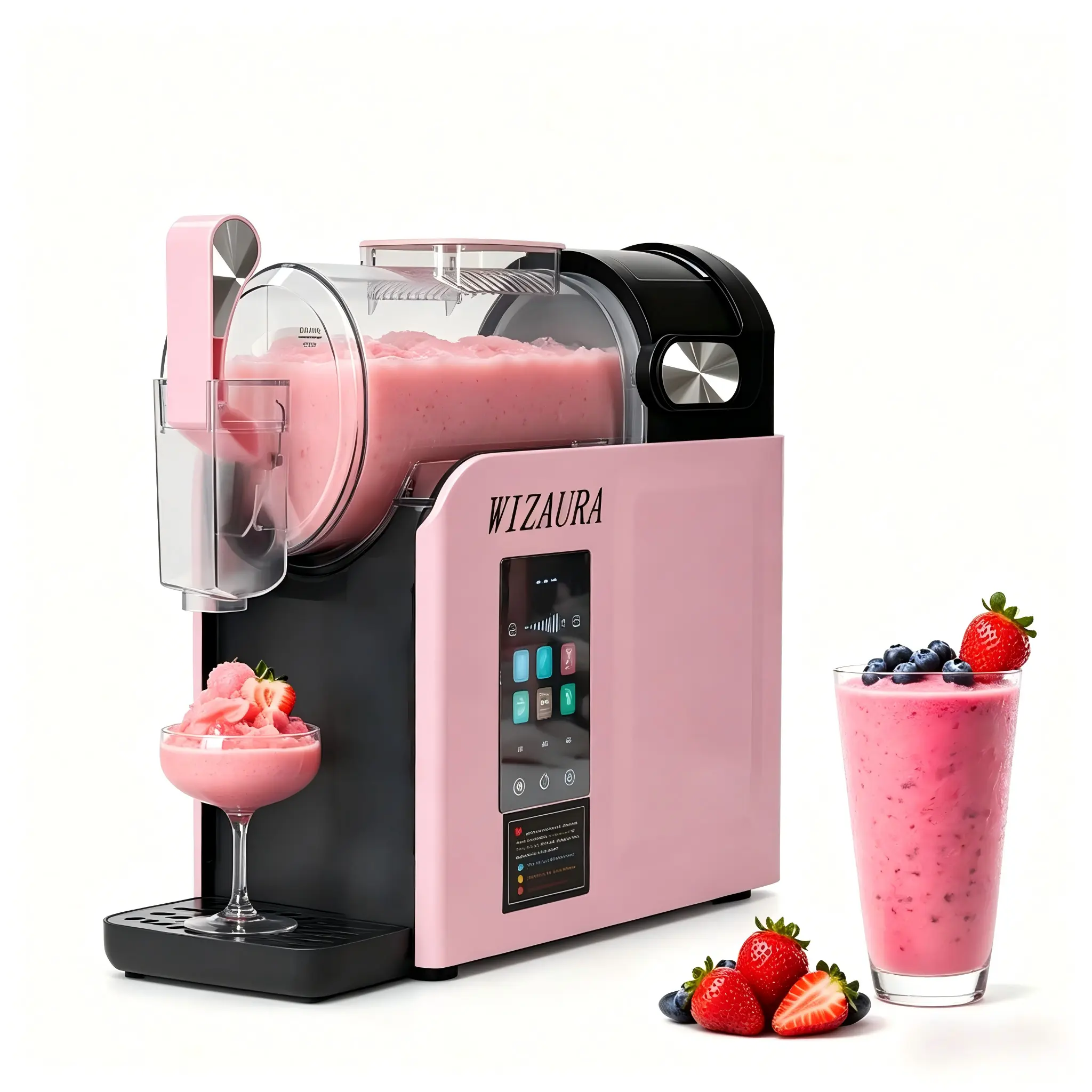 WizAura Slushie Machine - 68oz Large Capacity, No Ice Needed, 6 Preset Settings, Auto-Clean & Digital Temp Display, Versatile Frozen Drinks Maker, Ideal Party Gift for Margaritas, Smoothies