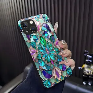 Painted Floral Phone Case for iPhone 15 Plus，Vintage Bohemian Protective Cover，A Gift for Her---975 outdoorfun
