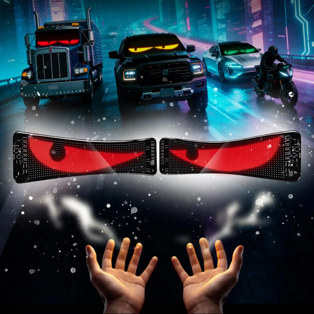 Quplavo Flexible LED Display Panel, RGB Programmable LED Sign Board with App Control, DIY Custom Text, Images and Animated Patterns, Bendable LED Screen for Bedroom, Gaming Room, Home Decor, Parties, Event and Halloween Spooky Decorations, 19.4 x 4.3 Inch