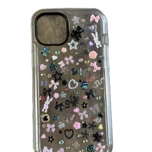 I Phone 15 Plus Junk Case with Assorted Decorative Designs and Colorful Accents