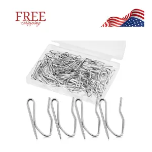 1.25IN Curtain Hooks for Drapes, 58PCS Premium Rustproof Metal Drapery Hooks Pins