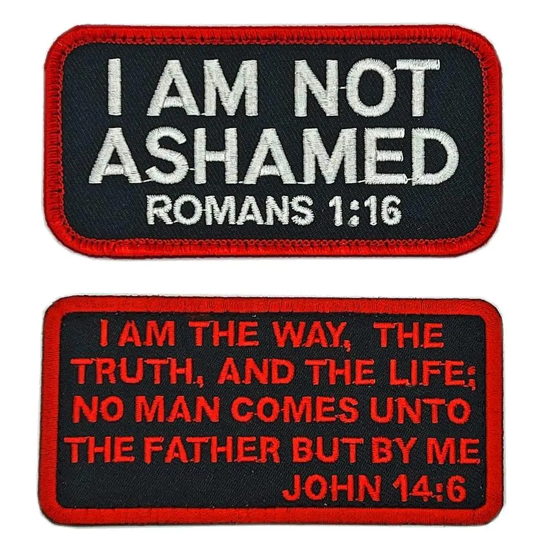 I am Not Ashamed Romans 1:16 John 14:6 Christian Patch [2PC Bundle -Hook Fastener Backing -MJ14,2]