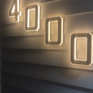 ISUNMEA Solar Lighted House Numbers 9 Inch Waterproof LED Address Signs for Outside Modern House Numbers with Large Personalization Options,Decorate your door number, DIY personalisation.Modern Farmhouse Illuminated Sign Light Two Size Options