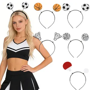 AWAYTR 5Pack Game Day Sports Headbands Head Boppers Cute Soccer Basketball Hair Hoop for Cheerleading Sports Party Decorations Photo Booth Props Birthday Party Hair Accessories