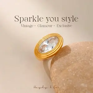 Vintage Zircon Ring - Luxury Stainless Steel, Waterproof, Tarnish Free, Exclusive Design