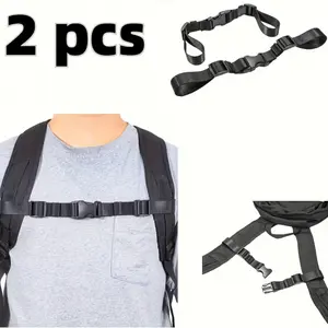 2/3 Pcs Adjustable Backpack Chest Strap with Anti Slip Buckle Heavy Duty Nylon Material Open Fastening Design for Hiking Camping Travel Outdoor Activities Enhances Load Bearing Comfortable Simple Style Essential Outdoor Gear Accessory for Backpackers