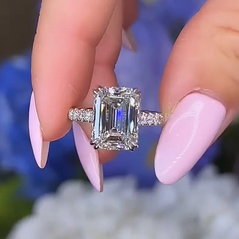 Maxine 4.5ct 5A Cubic Zirconia Bridal Engagement Ring - Solitaire Engagement Rings for Women, Ideal for Proposal, Wedding, Daily Wear Jewelry