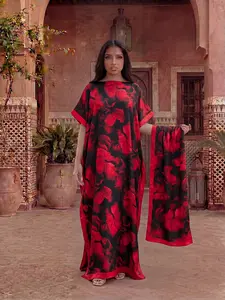 Women's Floral Print Shawl Set, Casual Fitted Scarf, All-Season Fashion Accessory, Perfect for Stylish, Easy to Pair
