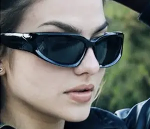 Simplistic Elegance Trending Women Custom Logo Shades Sunglasses | Sunglasses for Women | Sunglasses UV 400 Protection | Women's Sunglasses Fashion Logo Shades - Black Frames with Black Lenses