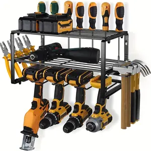 1Set Power Tool Organizer Electric Drill Tool Rack, 3 Layers Removable Design Tool Storage Organizer Holder Heavy Duty Drill Organizer for Garage Home, Workshop (3 Layer)