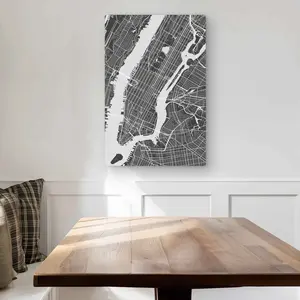 Begin Home Decor C1MP2030IHCBYO 20 x 30 in. York City Plan - Gray Blue Prints Metal Print Wall Art for Home