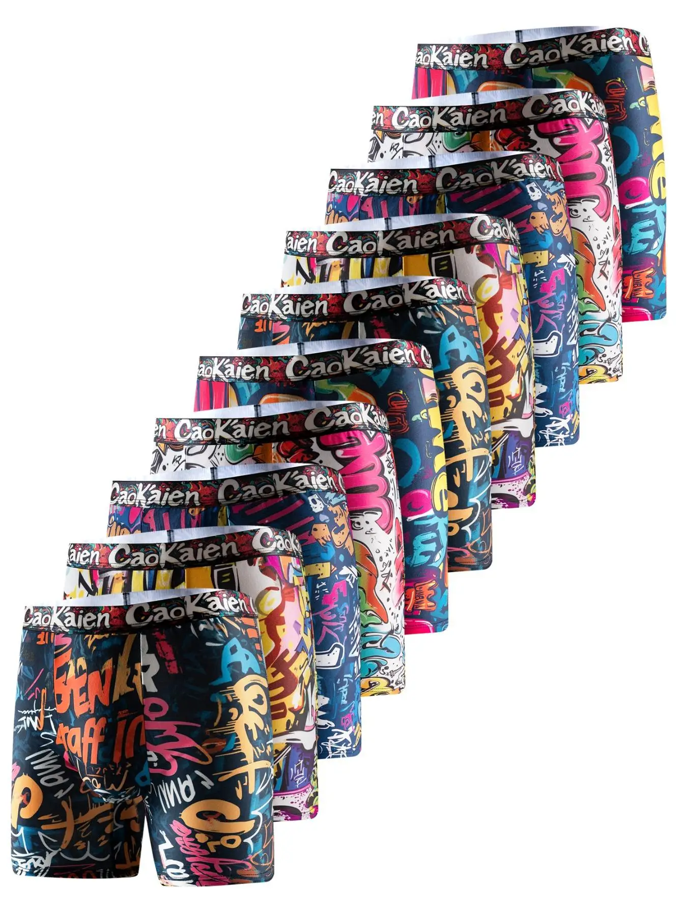 Men's All Over Print Boxer Brief, Breathable Comfy Underwear for Daily Wear, Casual Men's Underwear for All Seasons