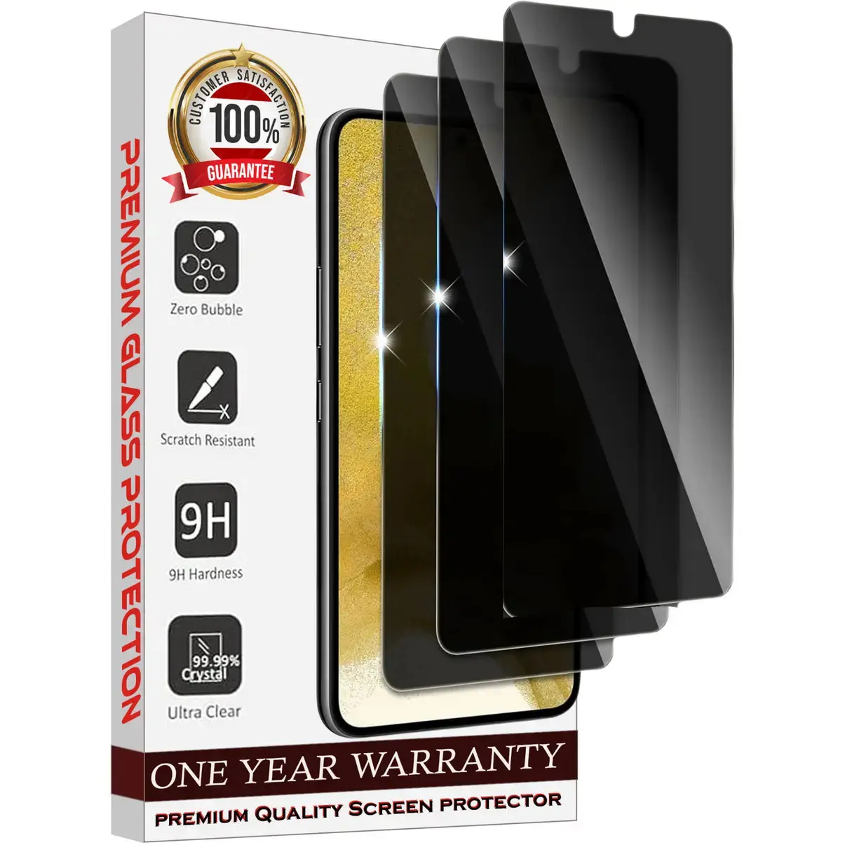 Entronix Case Privacy Screen Protector for Galaxy S10 Protector, Pack of 3 with Support Fingerprint ID Anti-Spy Tempered Film Protection Durable