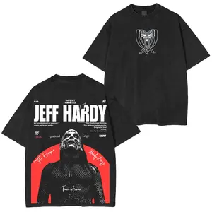 Jeff Hardy Enigma Vintage Wrestling Unisex Washed T-Shirt 100% Premium Cotton Ultra Soft Retro Style Classic Black Faded Gray