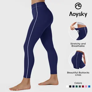 Aoysky Womens Buttery Soft High Waisted Drawstring Leggings 25'' Workout Running Gym Athletic Yoga Pants