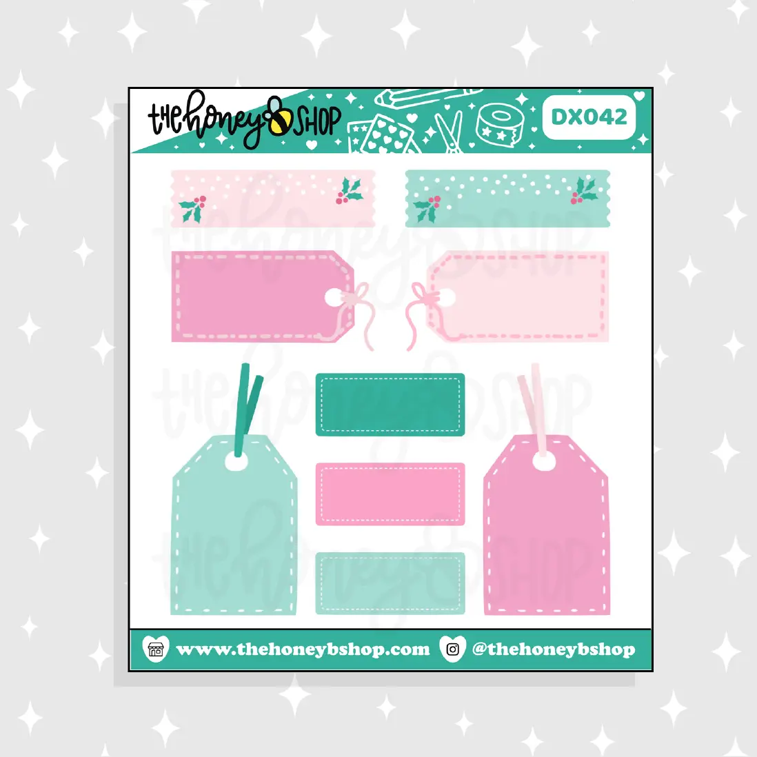Pastel Christmas Tags & Labels Doodle Sticker