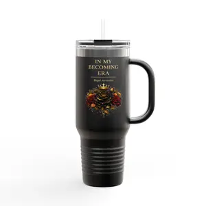 In My Becoming Era Rose Design 40oz Travel Mug