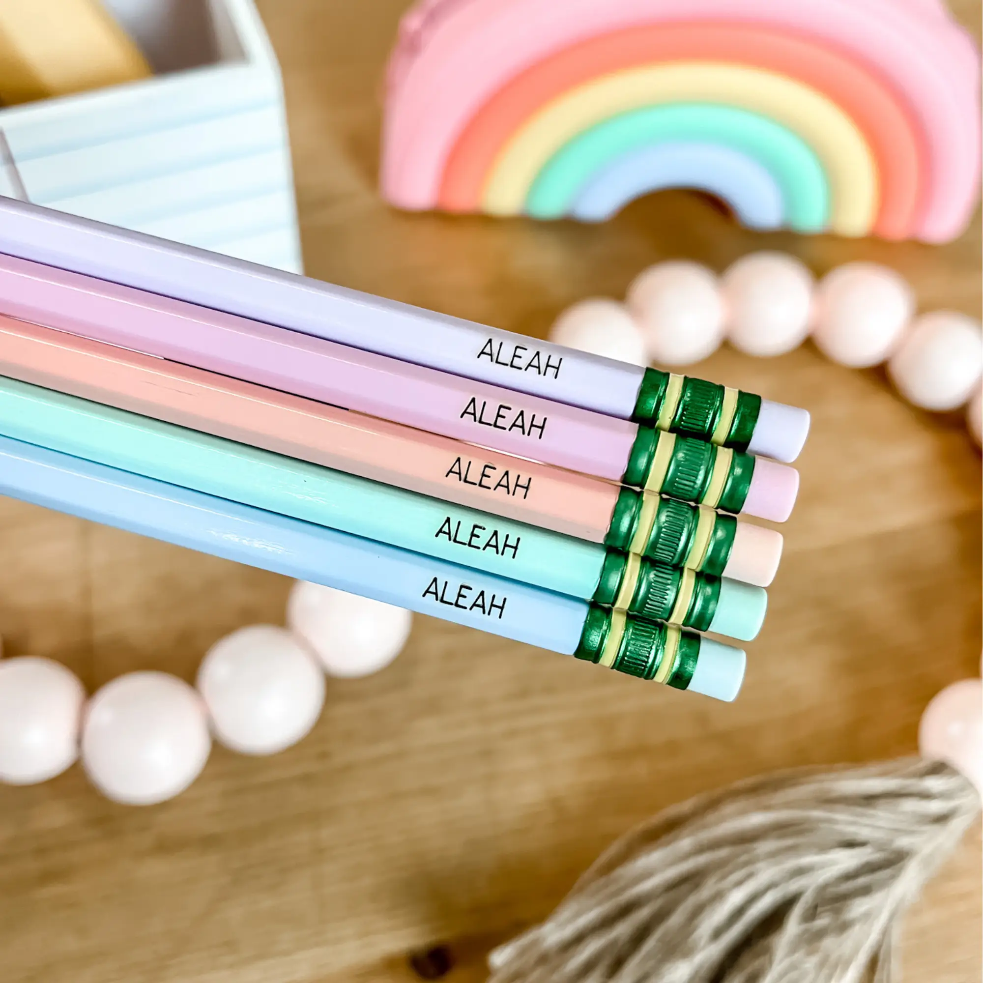 Engraved Pastel #2 Pencil Set, Personalized Children's Pencils, Back To School Supplies, Custom Made Pencil