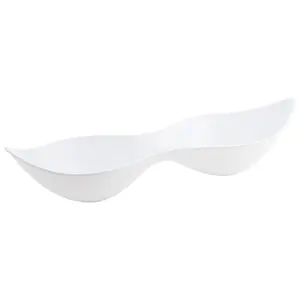 White Plastic 2 Section Small Serving Dish 5 Pack