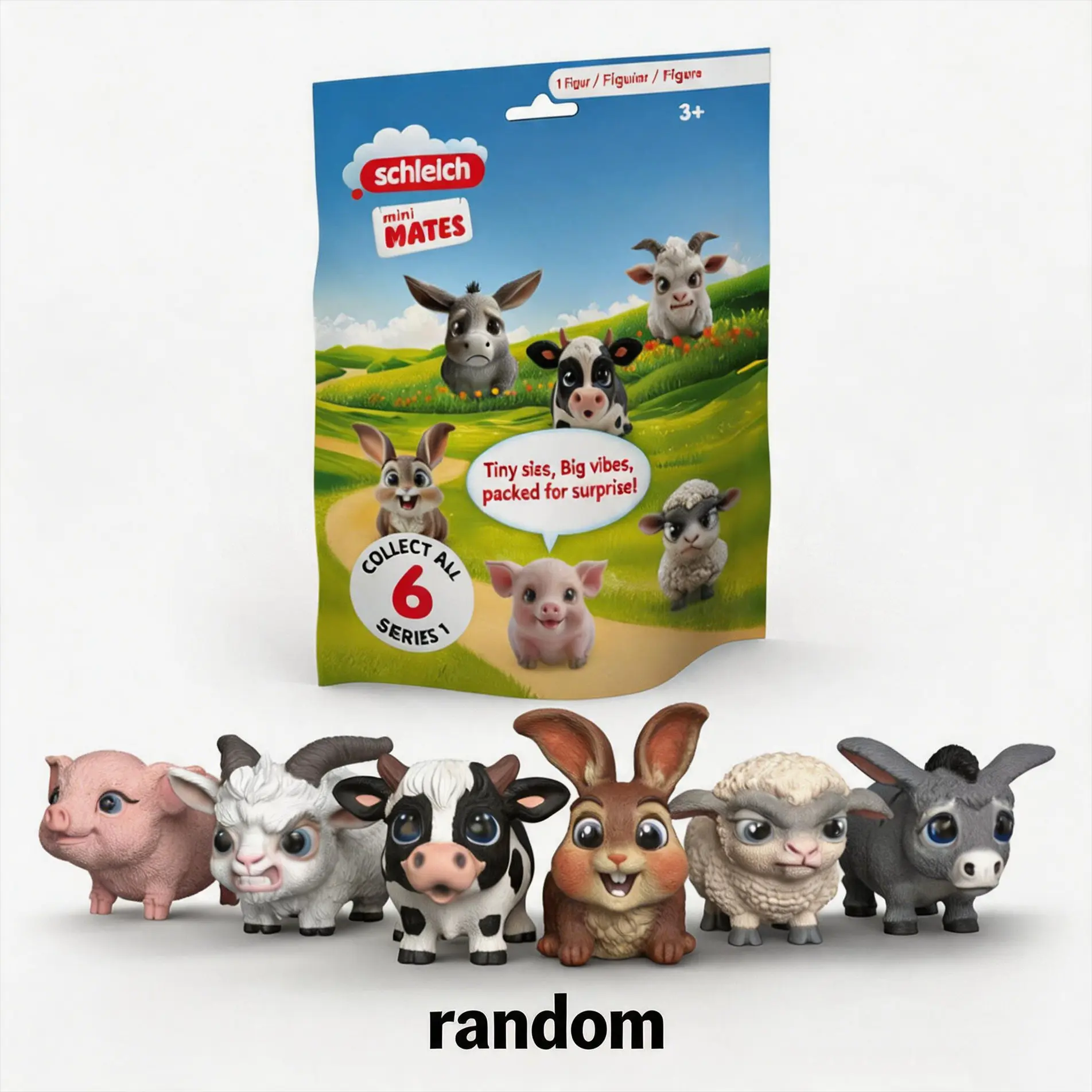 Schleich Mini MATES Blind Bag - Action Figures Collectible Toys Home Decorations Social Emotional Learning Toys