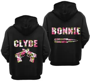 Matching Bonnie & Clyde Hoodies for Couples – Soft Fleece Fabric Pullover, Unisex Casual Sweatshirts, Perfect Valentine’s & Anniversary Gift Man Menswear
