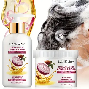 200ml Onion Shampoo +250g Onion Hair Mask, rich in natural onion ingredients, non-irritating advanced formula, suitable for all hair types and hairstyles, gentle and powerful cleansing care, deeply moisturizing hair roots, Natural Haircare Formula