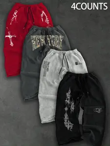 Men's & Women's Casual Joggers 4-Pack, Comfortable Drawstring Design, Soft Fabric, Perfect for Hiking & Outdoor Activities