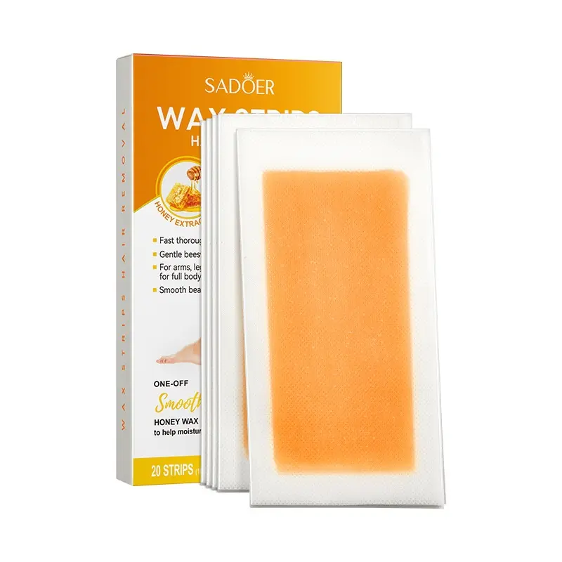 Gentle Hair Removal Wax Strips, Aloe Honey Soothing, Double-Sided Pull Off, Home Waxing, Body Care