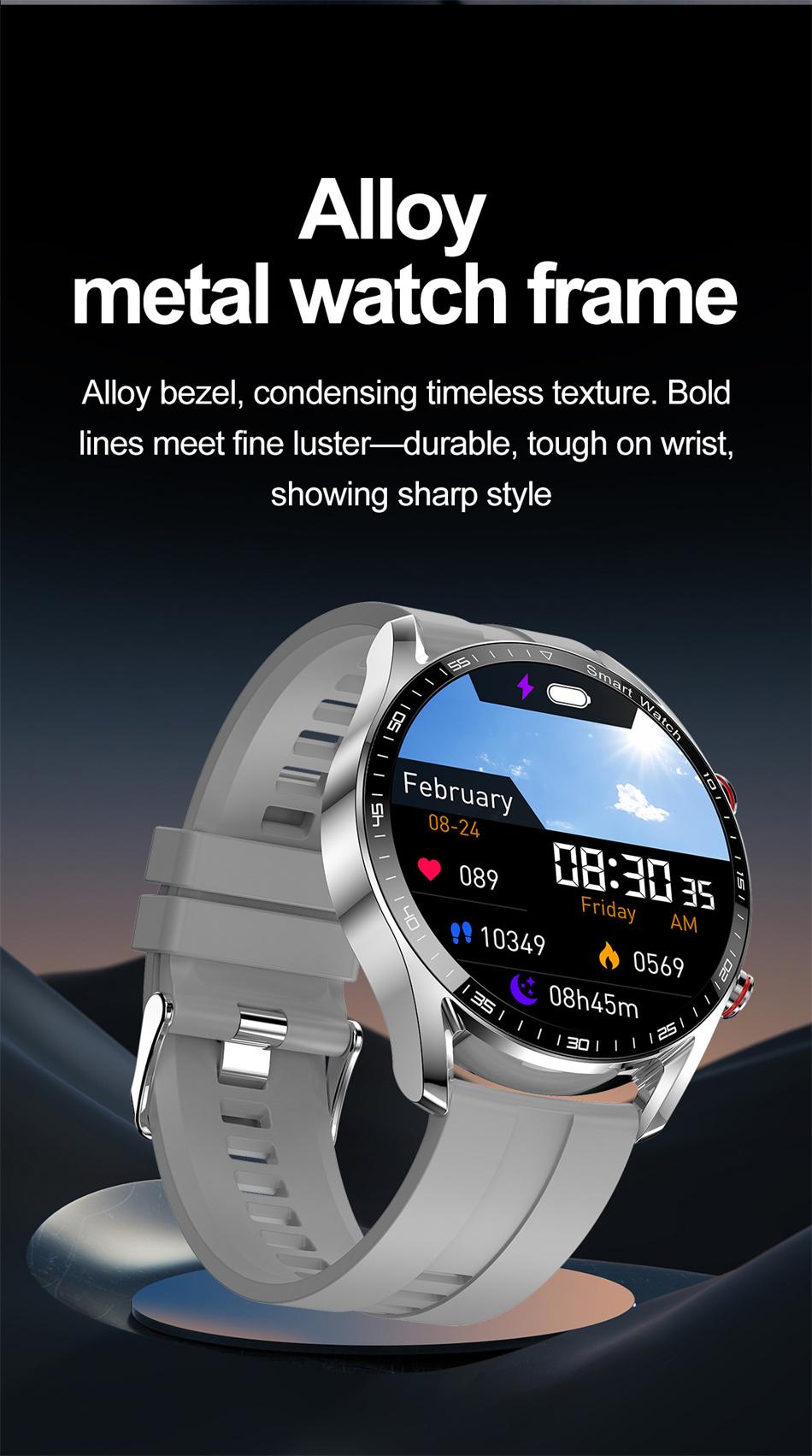 New Business Smart Watch Men 1.53 inch Full Screen Touch Multi Sport Mode ECG+PGG Sport Waterproof Bluetooth Call Smartwatches
