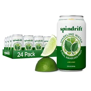 Spindrift Sparkling Water, Nojito Flavored, Made with Real Squeezed Fruit, 12 Fl Oz Cans, Pack of 24 (Only 4 Calories per Can)