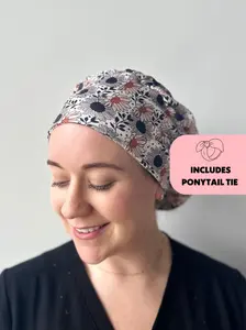 DuoStyle Scrub Hat - Black Sunflowers